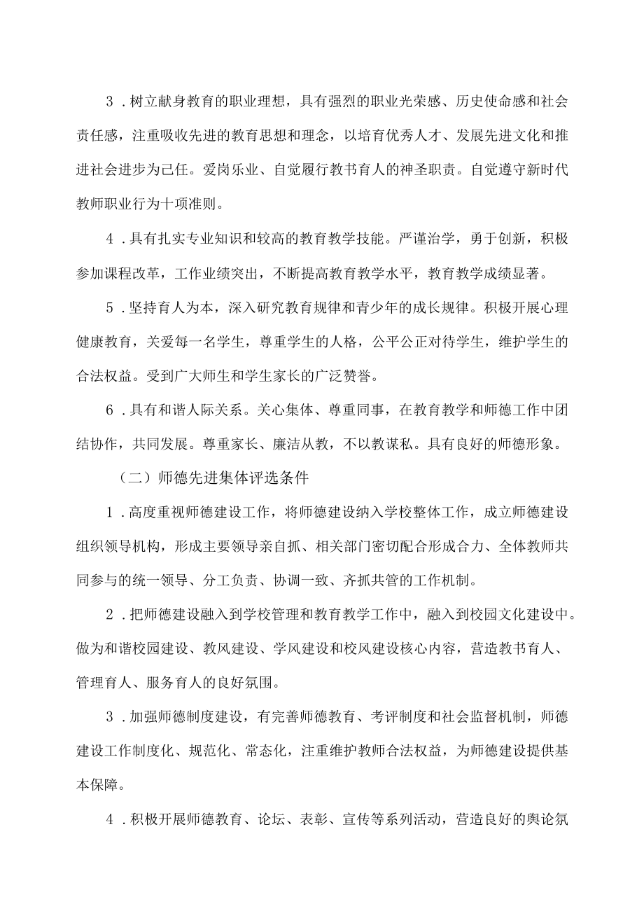 XX工商职业学院关于评选202X师德先进集体和先进个人通知.docx_第2页