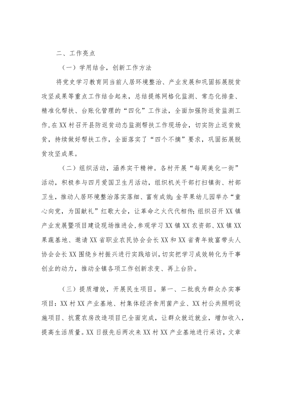 XX镇党史学习教育实践活动和办实事情况汇报.docx_第3页