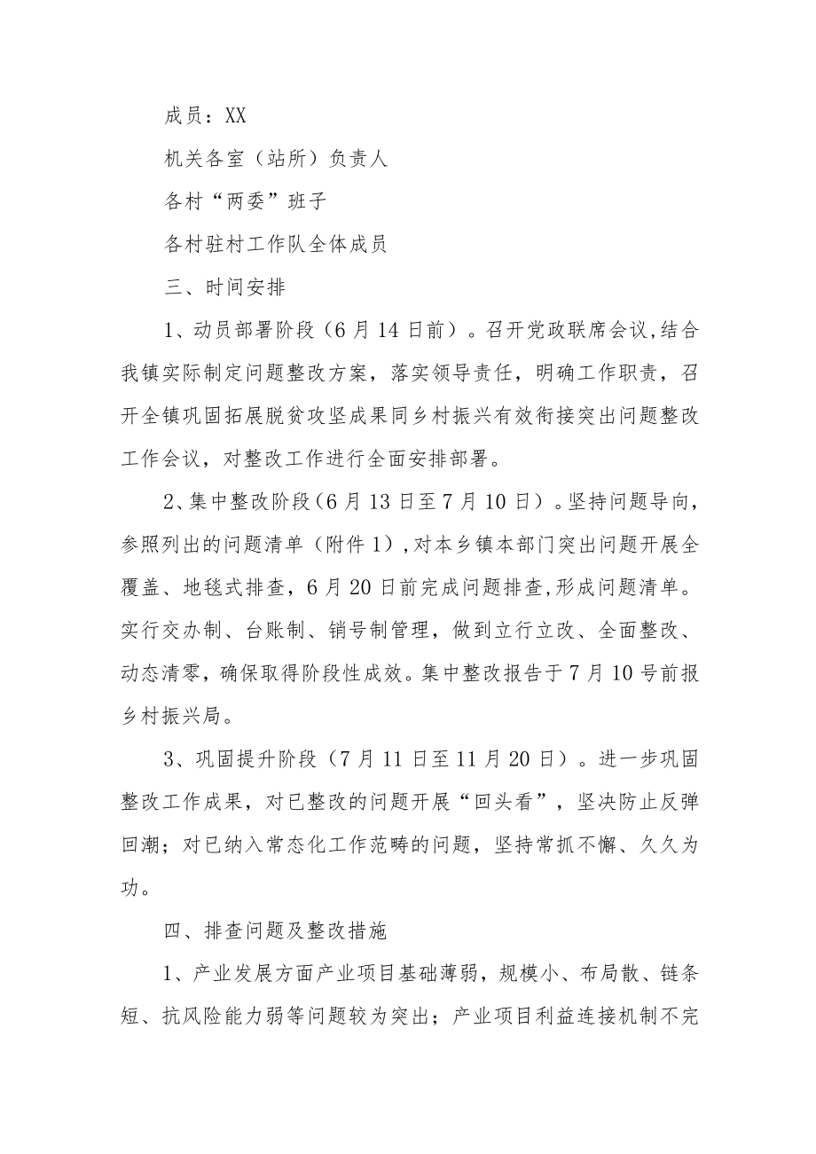 XX镇巩固拓展脱贫攻坚成果同乡村振兴有效衔接突出问题整改方案.docx_第2页