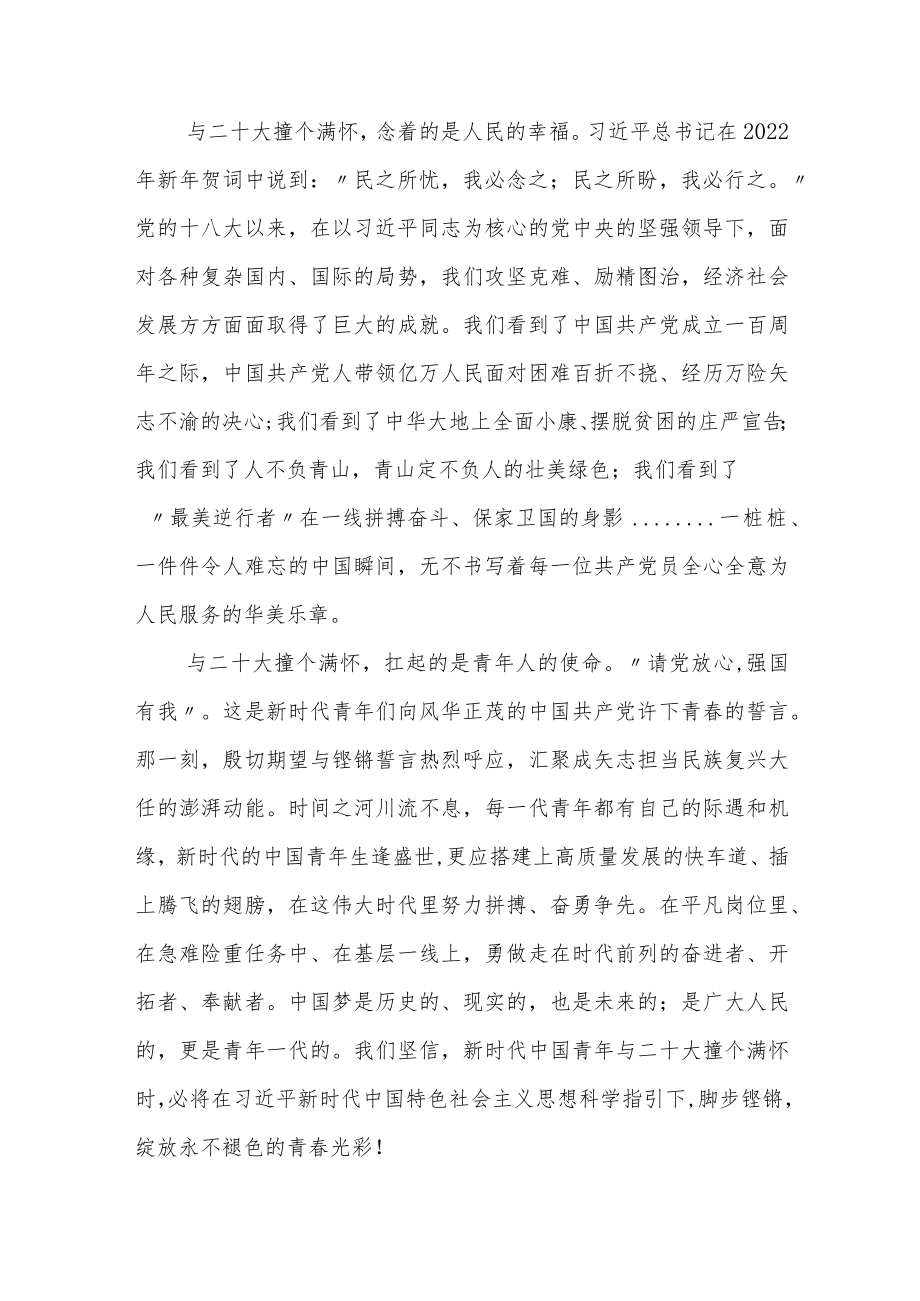 二十大演讲稿两篇：与二十大撞个满怀.docx_第2页