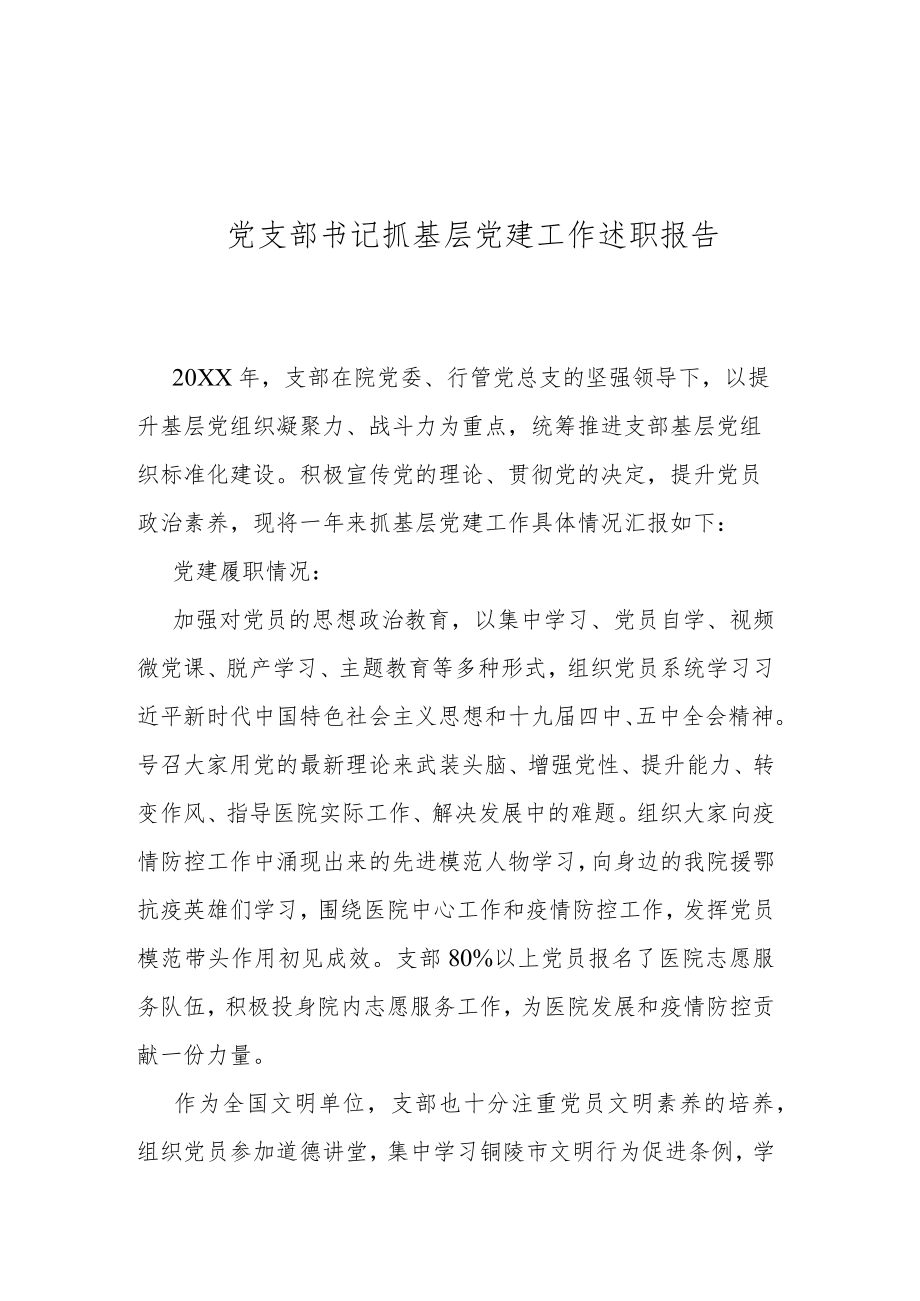 党支部书记抓基层党建工作述职报告.docx_第1页