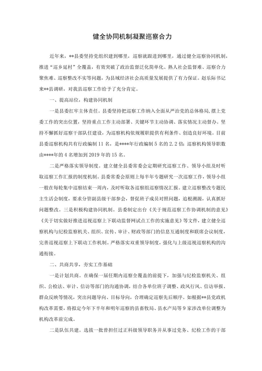 健全协同机制 凝聚巡察合力.docx_第1页