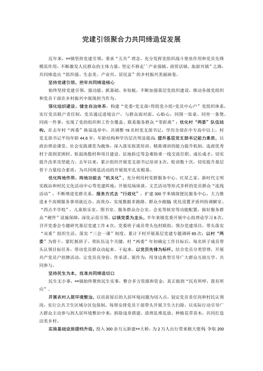 【经验总结】党建引领聚合力 共同缔造促发展.docx_第1页