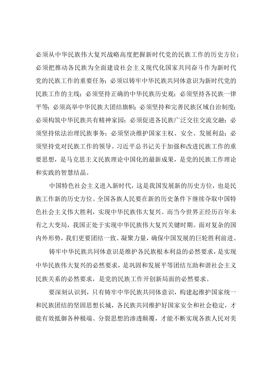 2022专题党课《铸牢中华民族共同体意识 推动新时代民族工作高质量发展》.docx_第2页