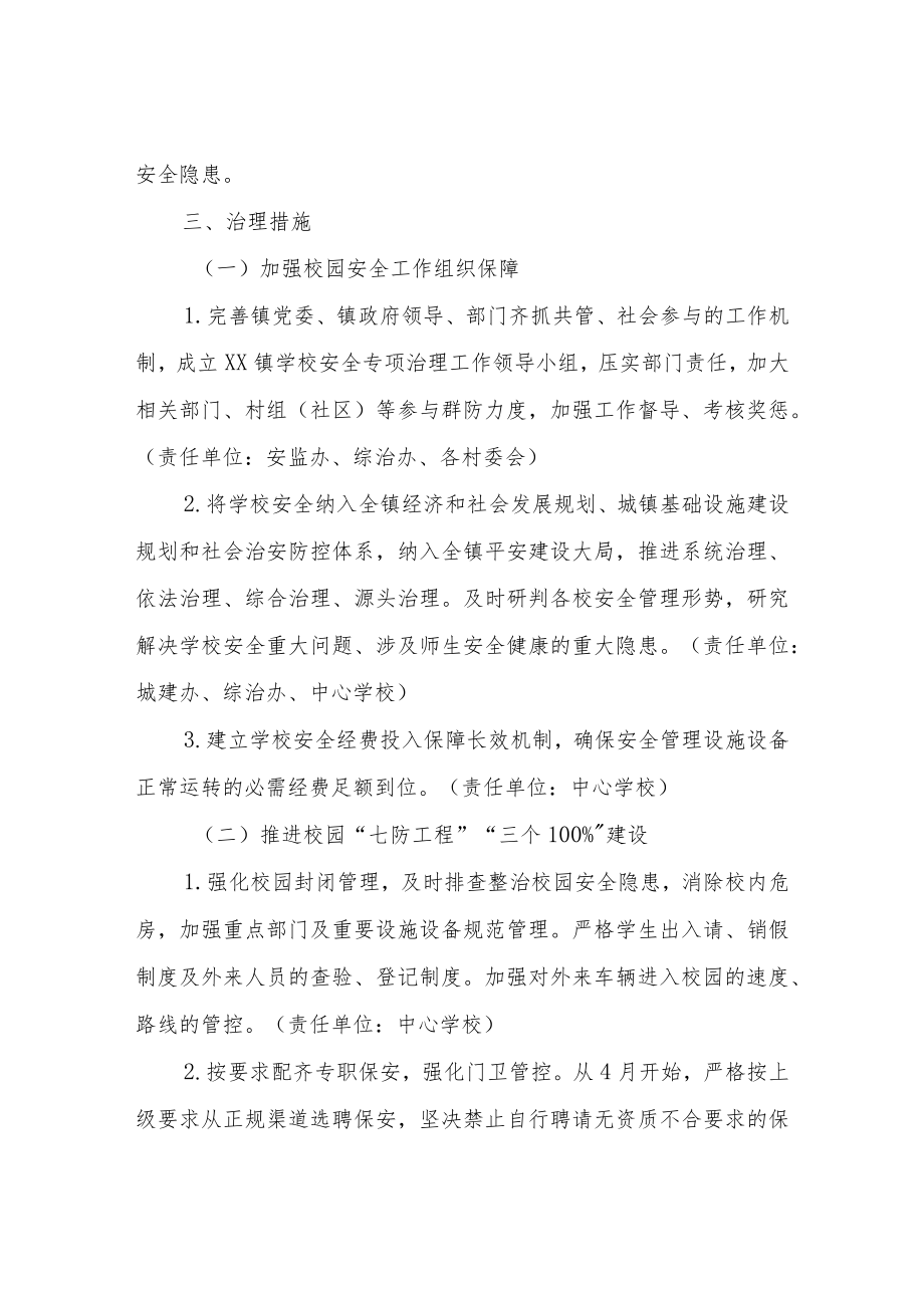 XX镇学校安全专项治理实施方案.docx_第2页