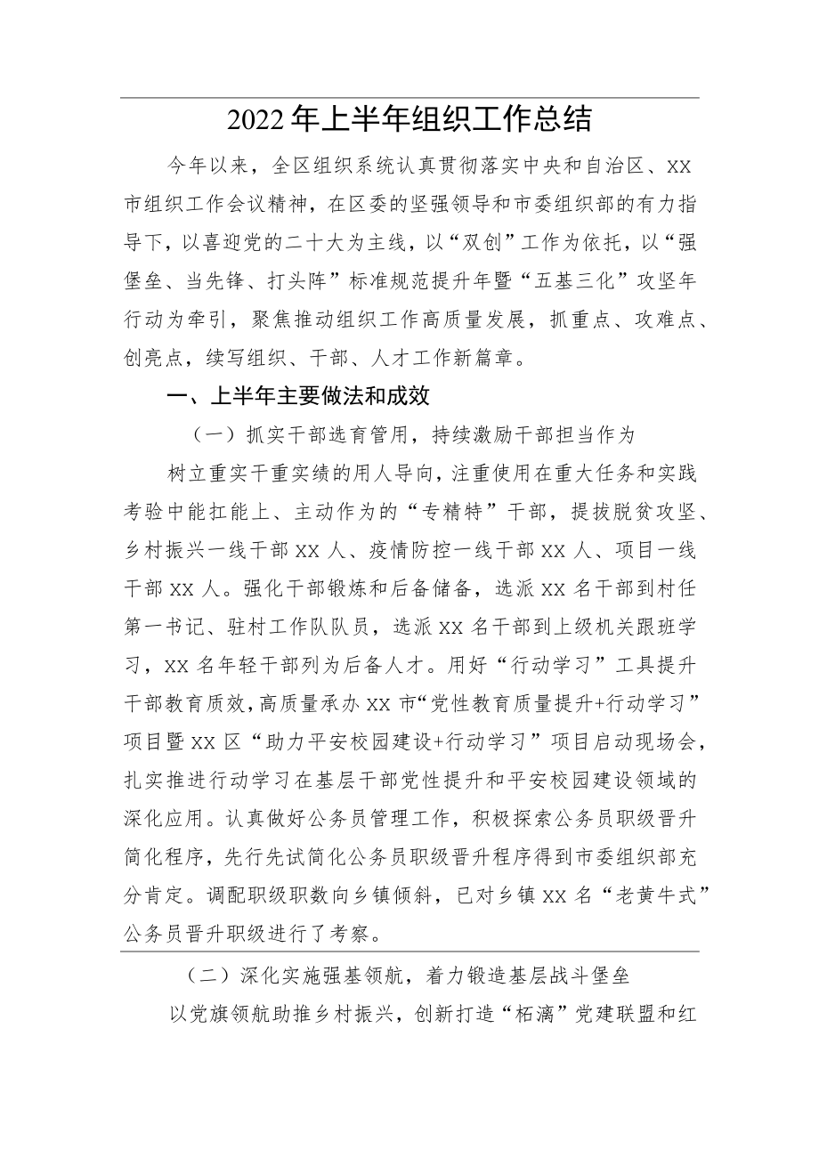 2022上半组织工作总结.docx_第1页