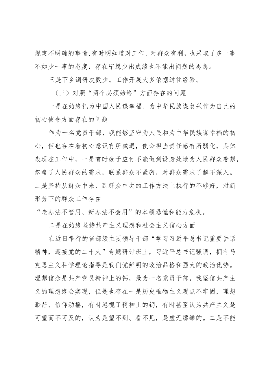 基层党员2022改作风狠抓工作落实个人对照检查材料.docx_第3页