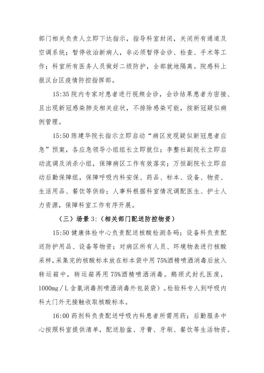 医院病区、预检分诊发现疑似新冠患者应急预案演练2篇.docx_第2页