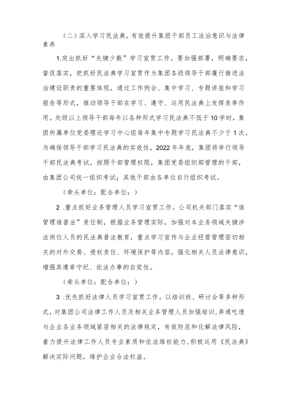 2022集团公司国企民法典再学习再宣贯实施方案.docx_第3页