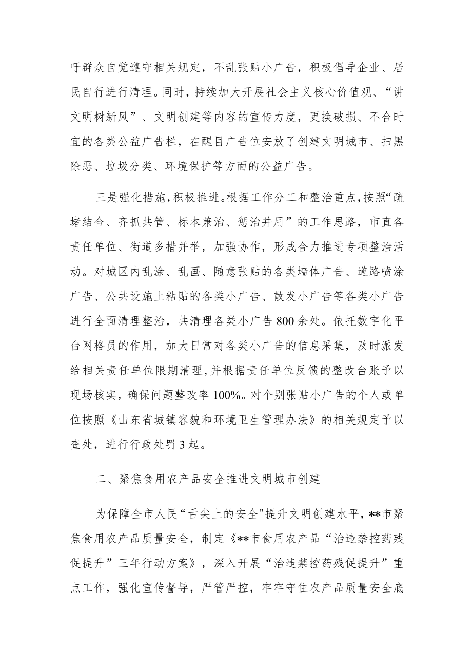 在全市文明典范城市创建专项整治行动会议上交流发言.docx_第2页