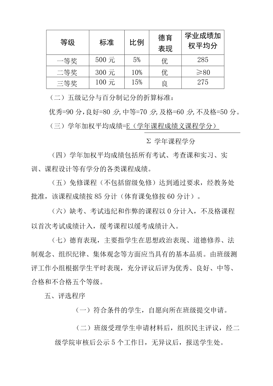 XXXX大学社会扩招学生学业优秀奖学金评选实施办法.docx_第2页