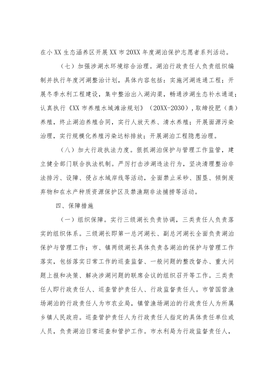 XX市湖泊保护与管理工作方案.docx_第3页