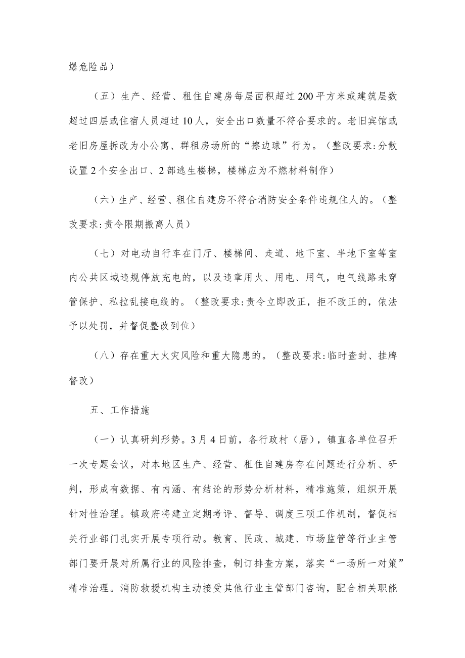 xx镇生产经营租住自建房重大火灾风险综合治理实施方案.docx_第3页