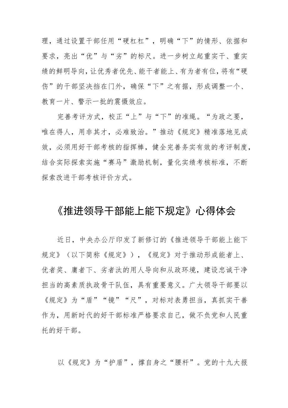 《推进领导干部能上能下规定》心得体会六篇.docx_第3页