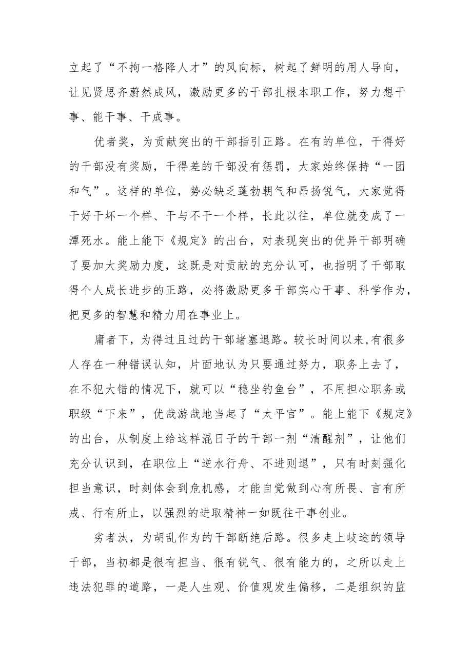 《推进领导干部能上能下规定》心得体会范文汇编.docx_第2页