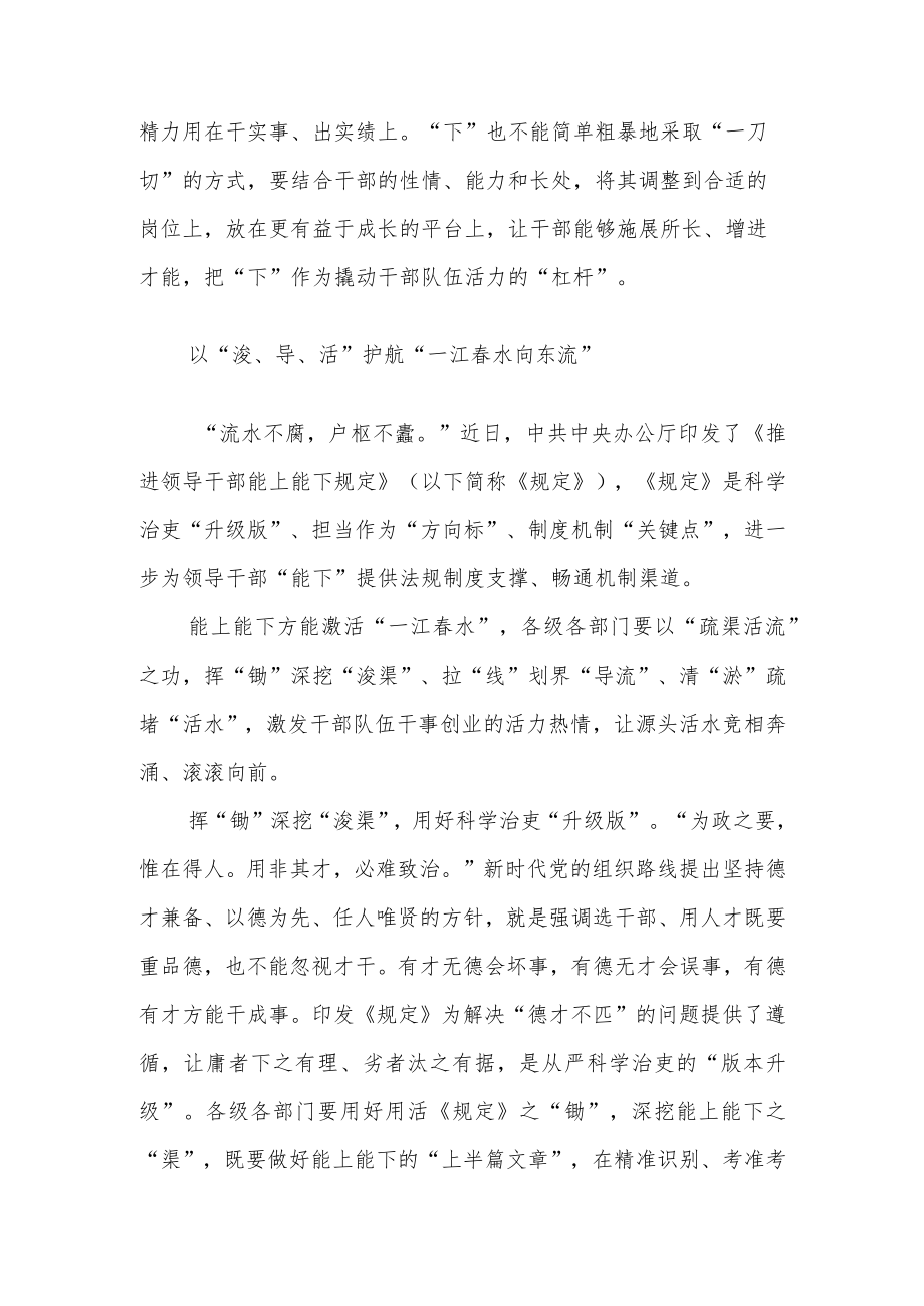 《推进领导干部能上能下规定》学习传达讲稿.docx_第3页