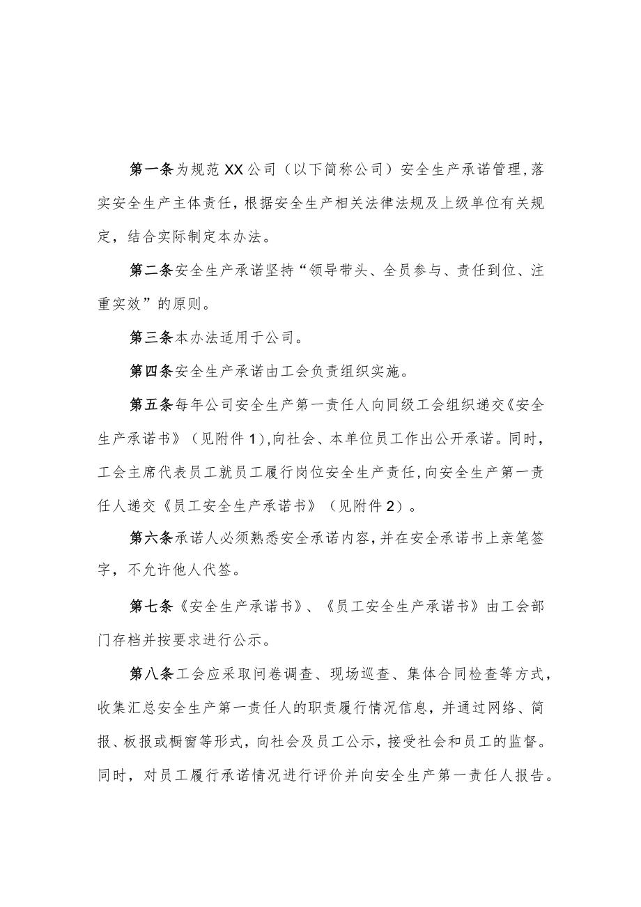 2022《公司安全生产承诺管理办法》.docx_第1页