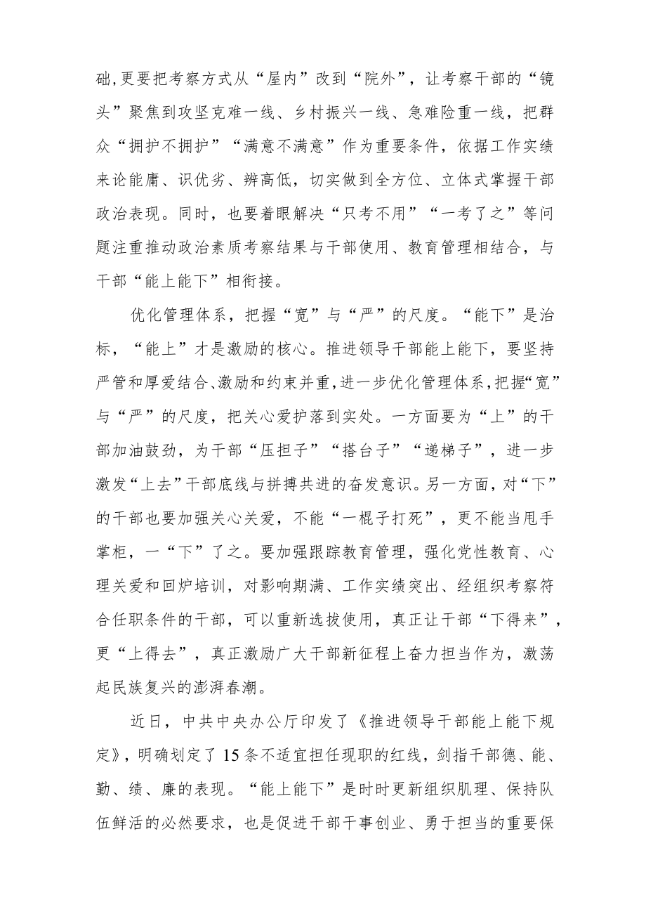 2022 最新贯彻学习《推进领导干部能上能下规定》心得体会（精选2篇）.docx_第2页