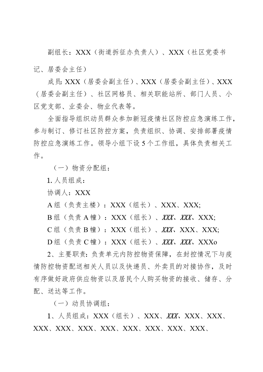 2022社区小区“党群连心·分组包户”疫情防控应急演练方案.docx_第2页