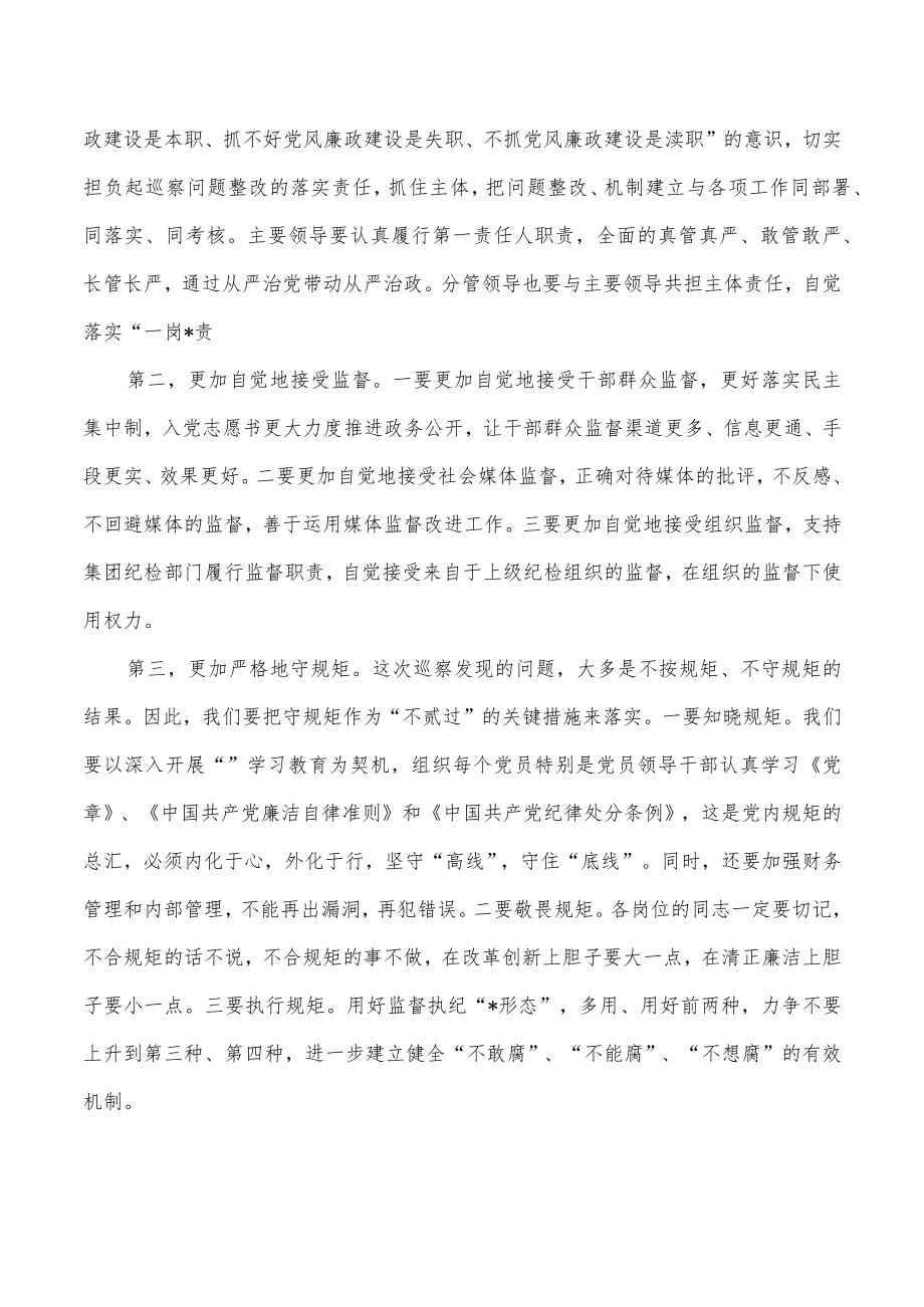 公司意见反馈会整改表态发言.docx_第3页