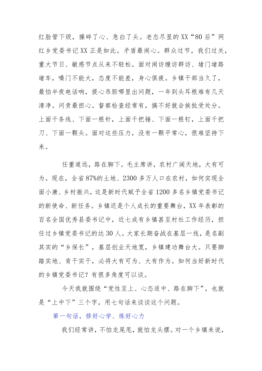 关于如何当好乡镇党委书记的党课讲稿.docx_第2页