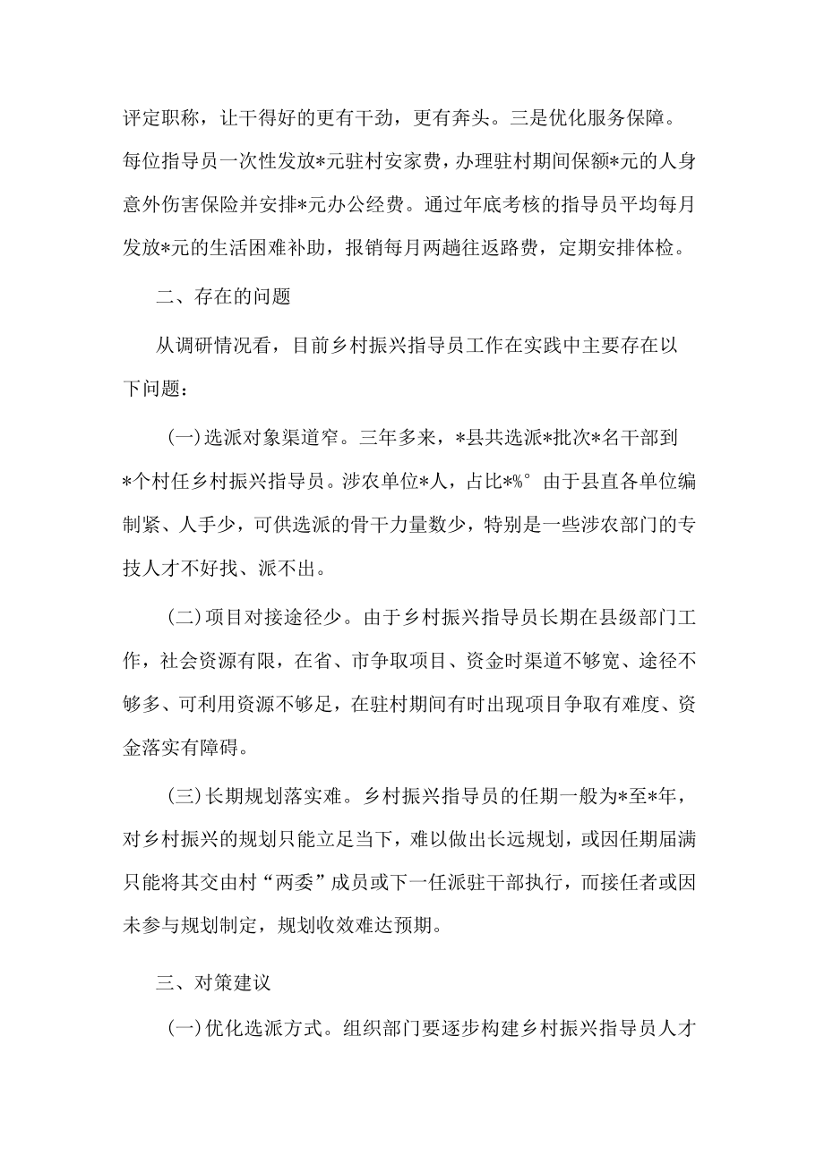 县关于乡村振兴指导员人才建设的报告.docx_第3页