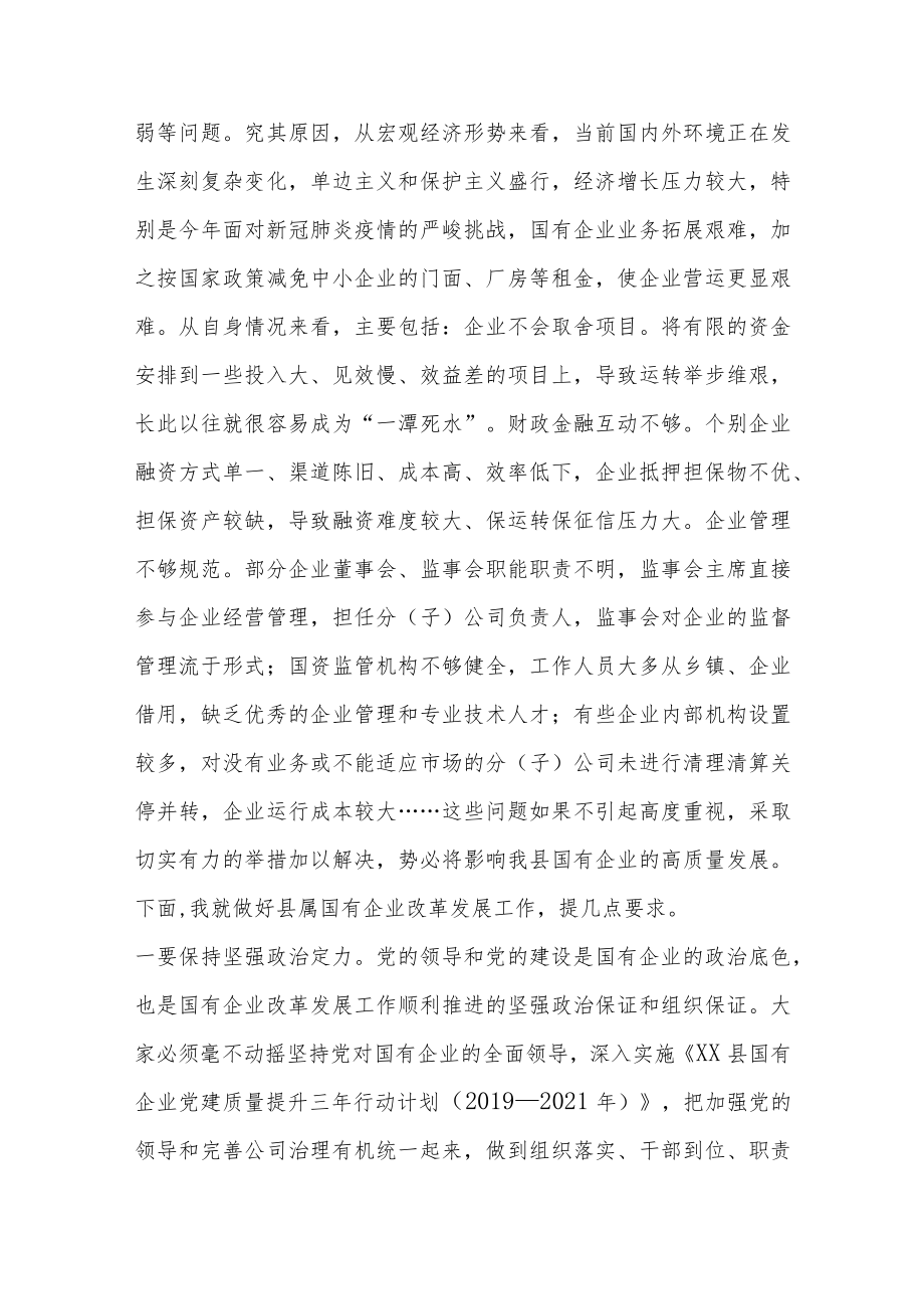 在全县国有企业发展工作座谈会上的讲话.docx_第2页