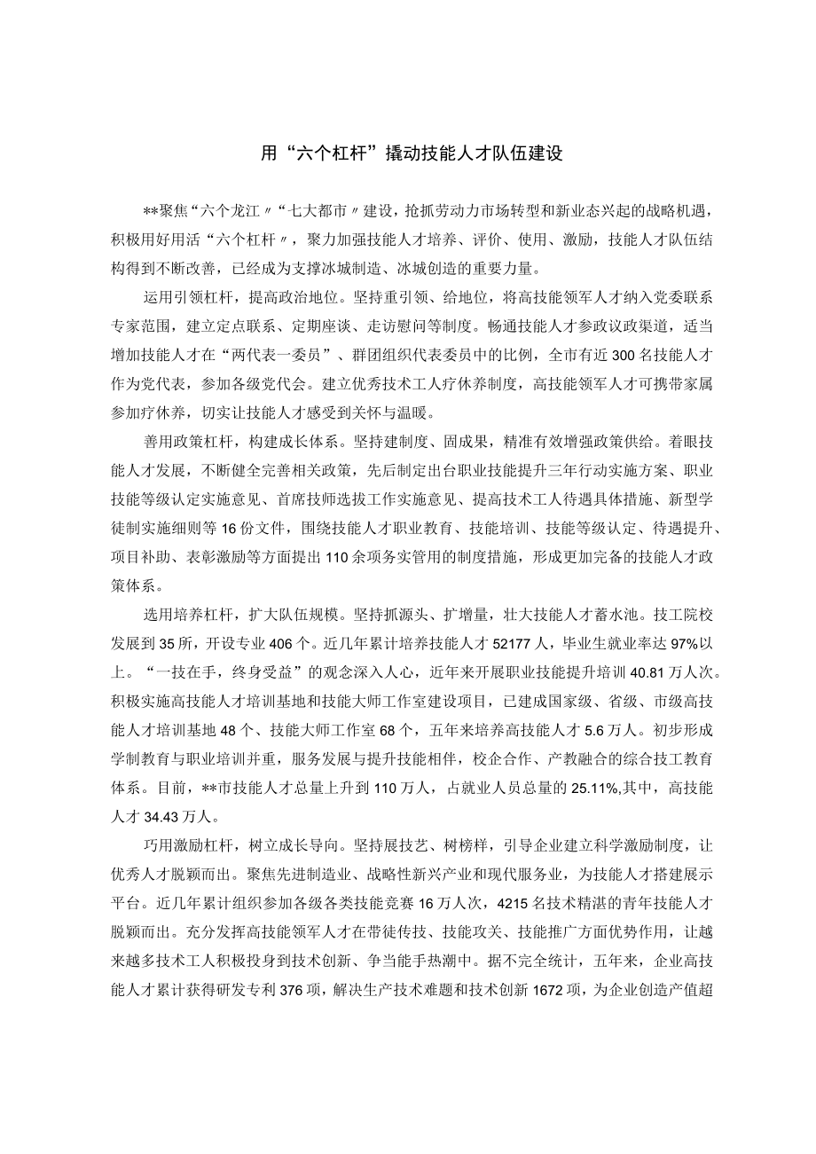 人才队伍建设经验交流材料.docx_第1页