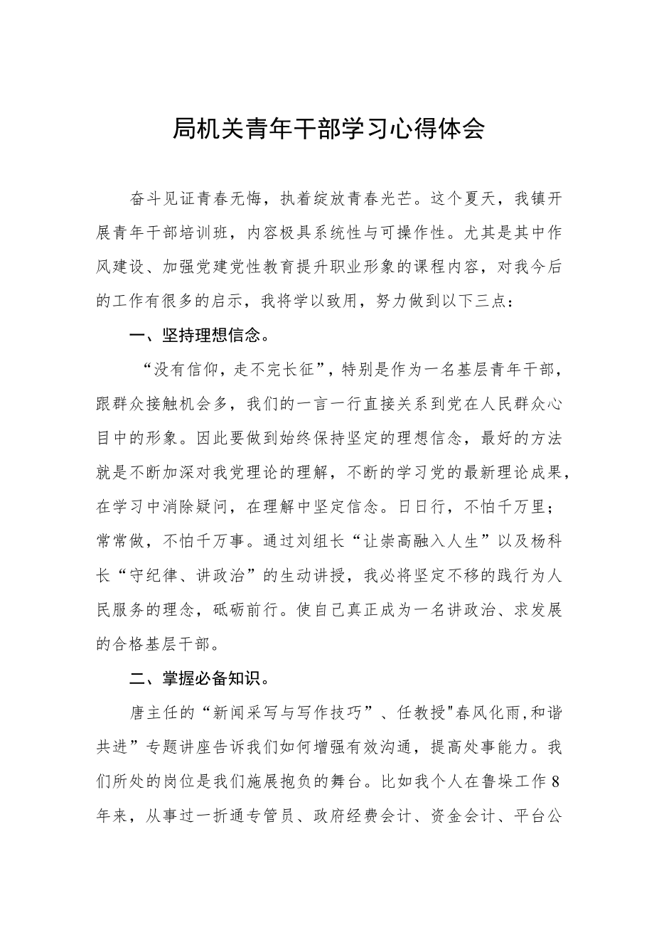 市场监督管理局青年干部素质提升培训班心得体会五篇.docx_第1页