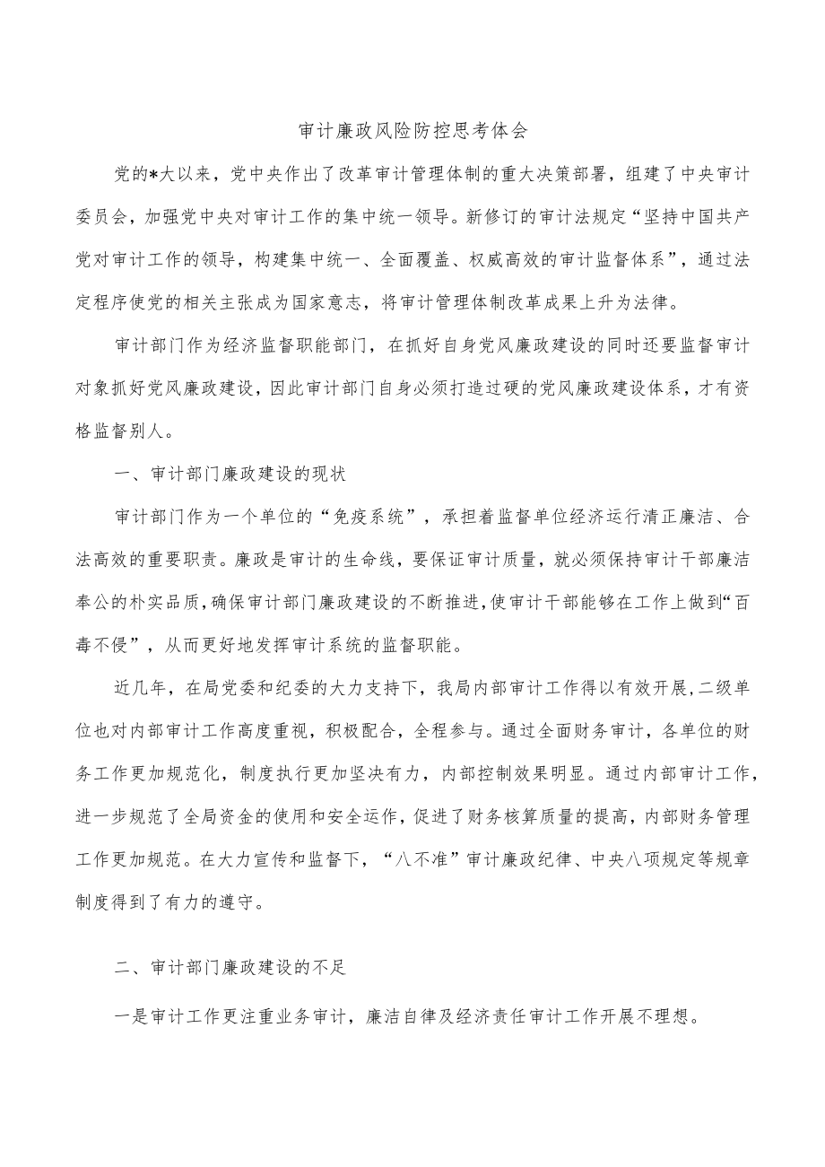 审计廉政风险防控思考体会.docx_第1页