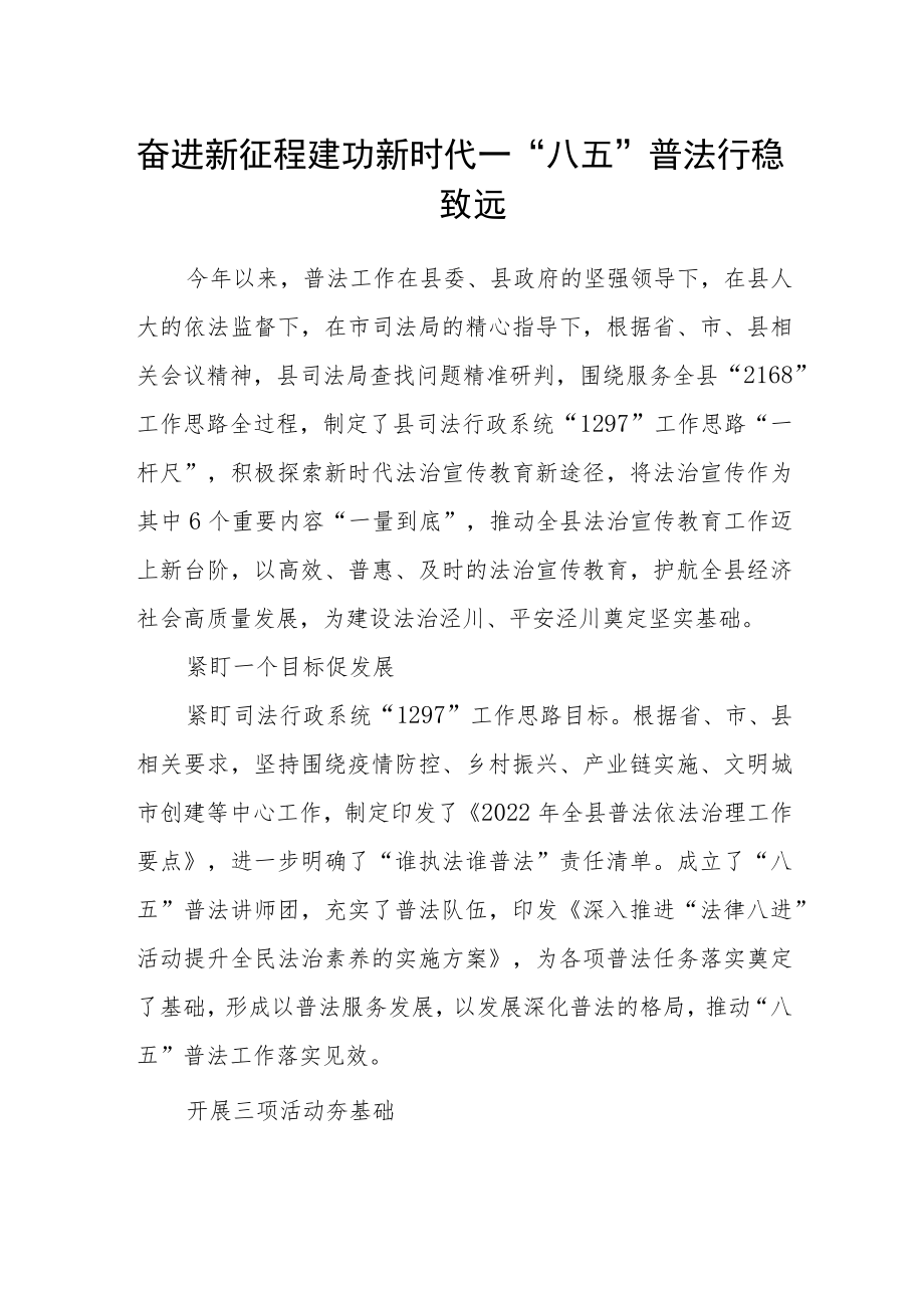 奋进新征程 建功新时代—“八五”普法行稳致远.docx_第1页