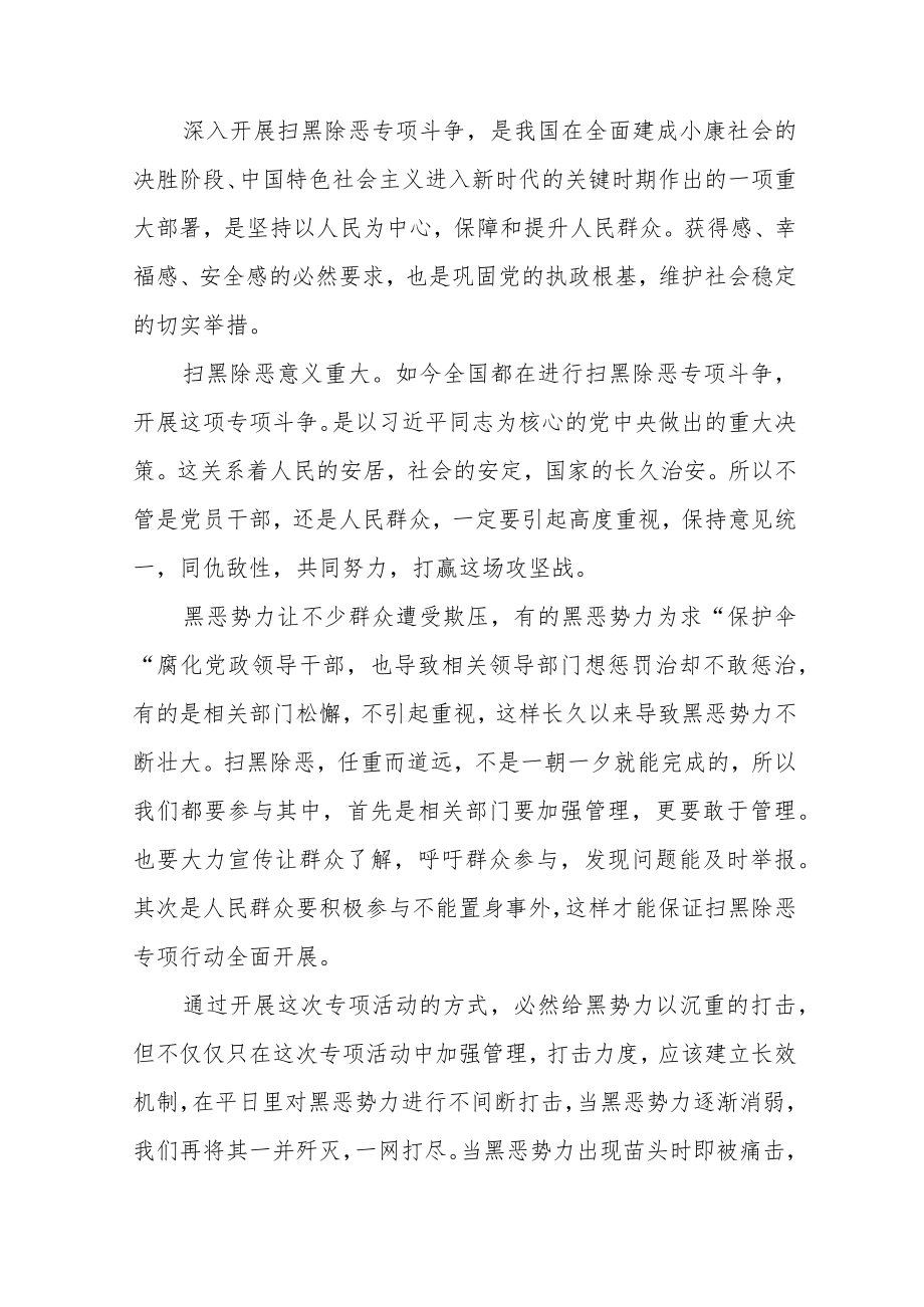 开展扫黑除恶专项行动心得体会范文（五篇）.docx_第3页