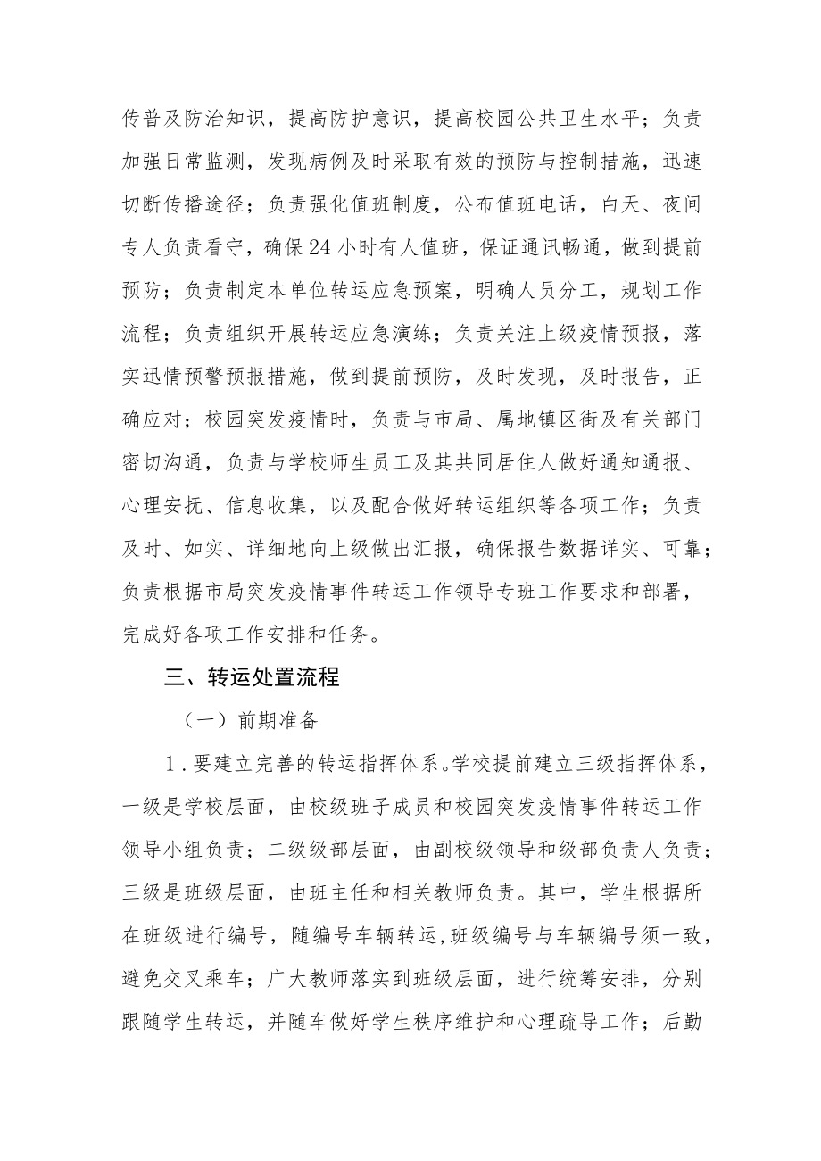 学校涉疫师生隔离运转应急预案.docx_第3页