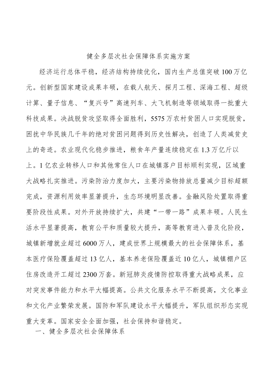 健全多层次社会保障体系实施方案.docx_第1页