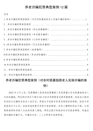 养老诈骗犯罪典型案例12篇.docx