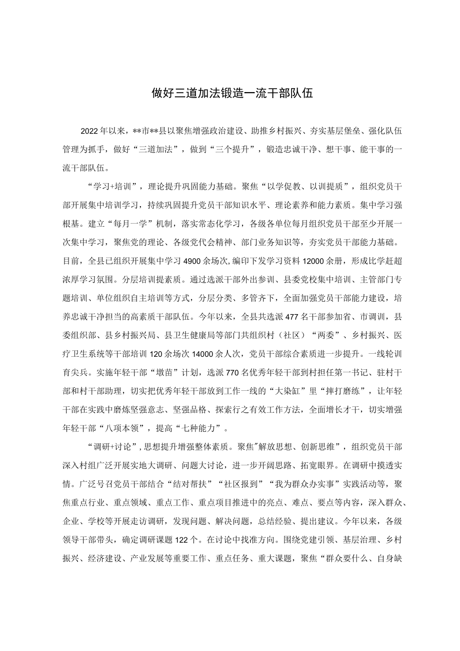 干部队伍建设经验交流材料.docx_第1页