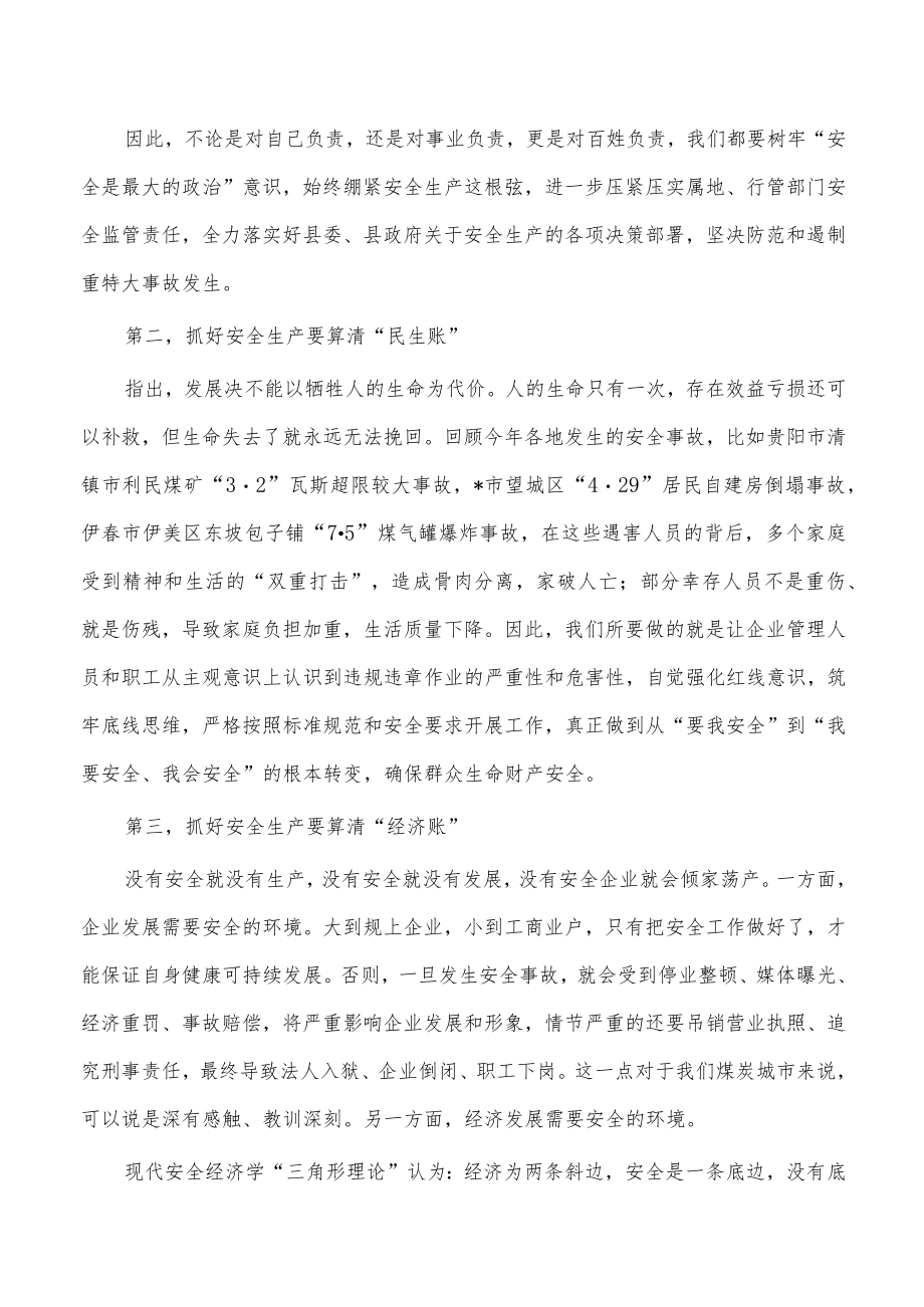 抓好安全生产工作认识体会发言.docx_第2页