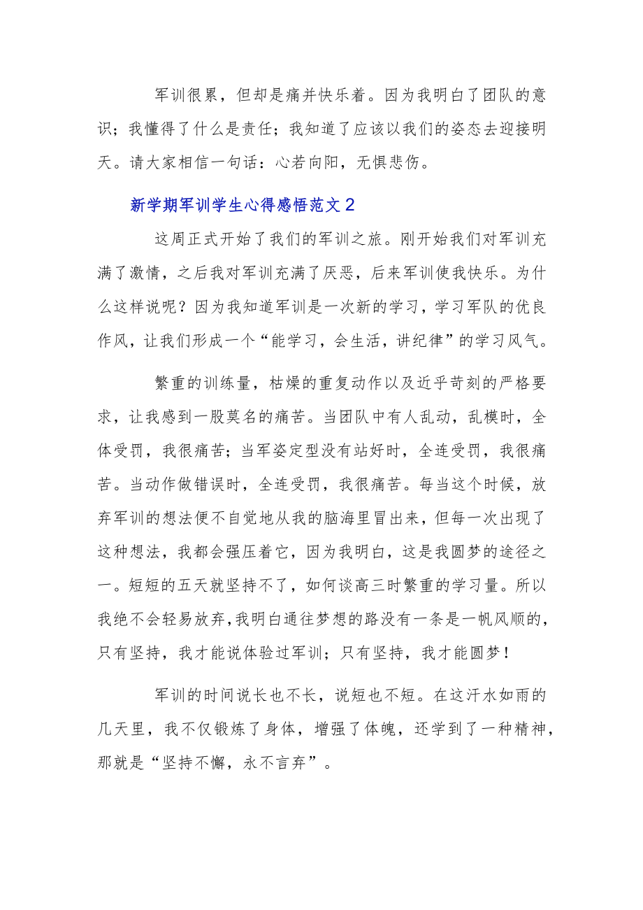 新学期军训学生心得感悟范文3篇.docx_第2页