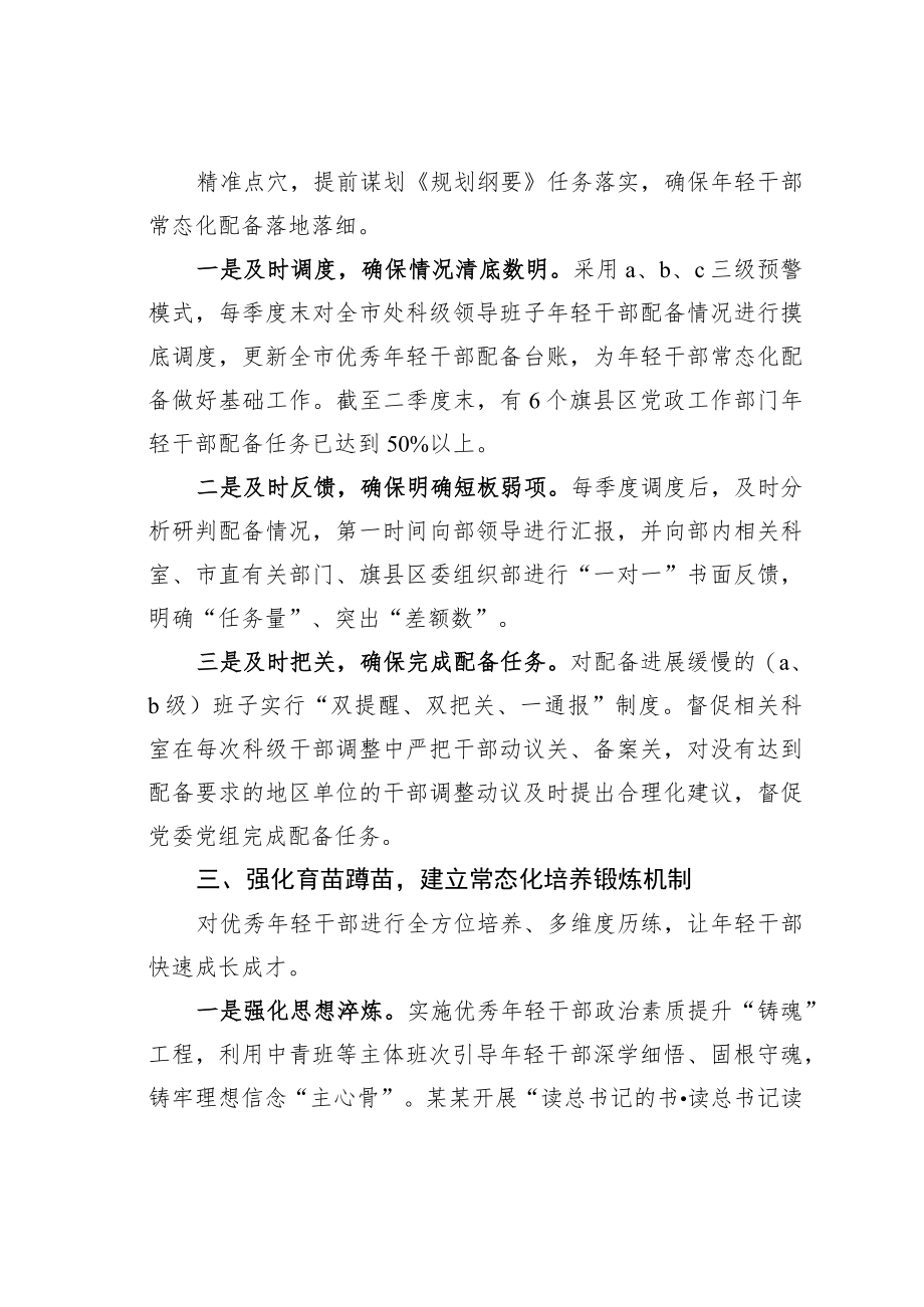 某市轻干部培养选拔工作经验交流材料.docx_第2页