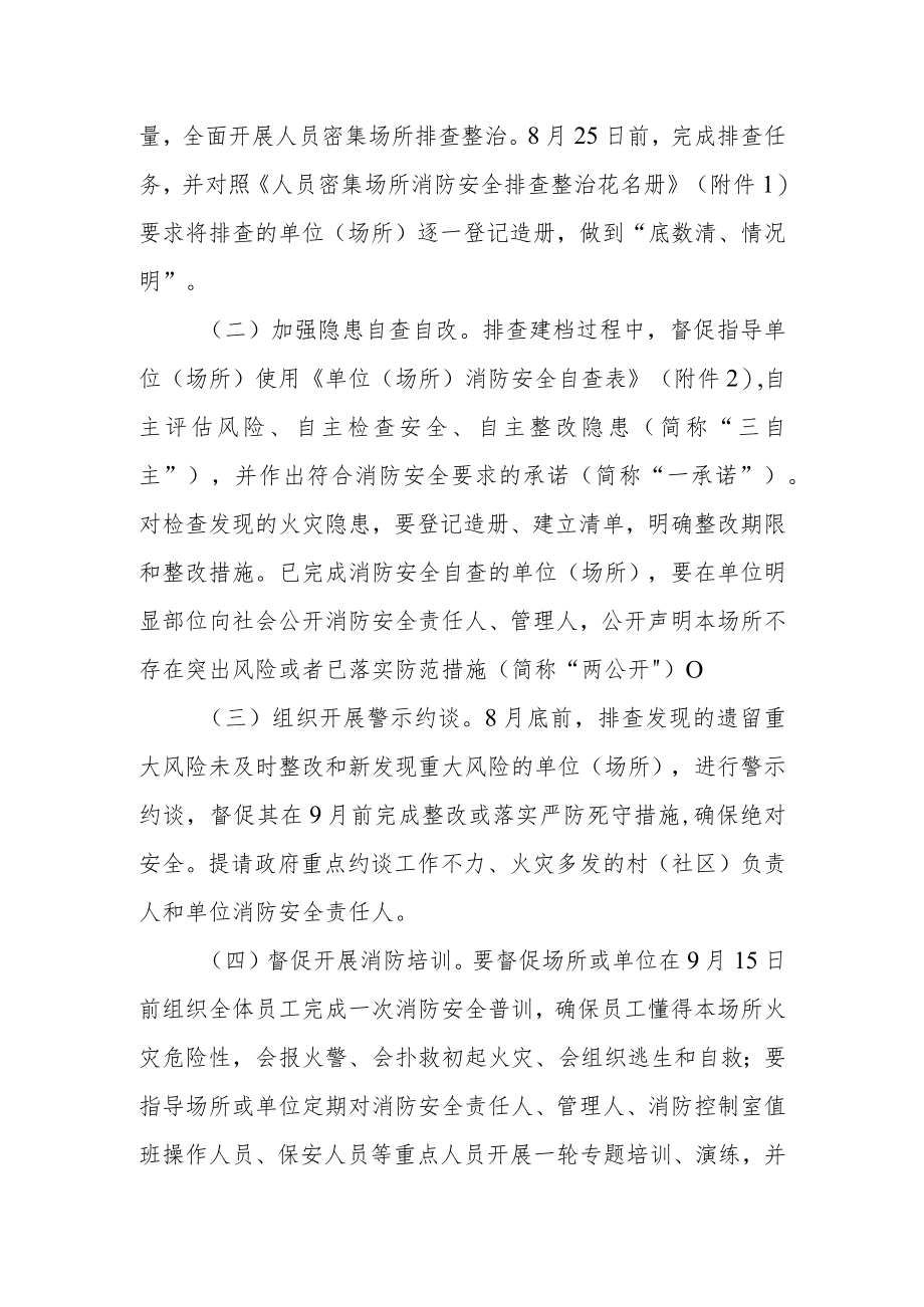 关于开展人员密集场所消防安全专项排查整治工作方案.docx_第2页