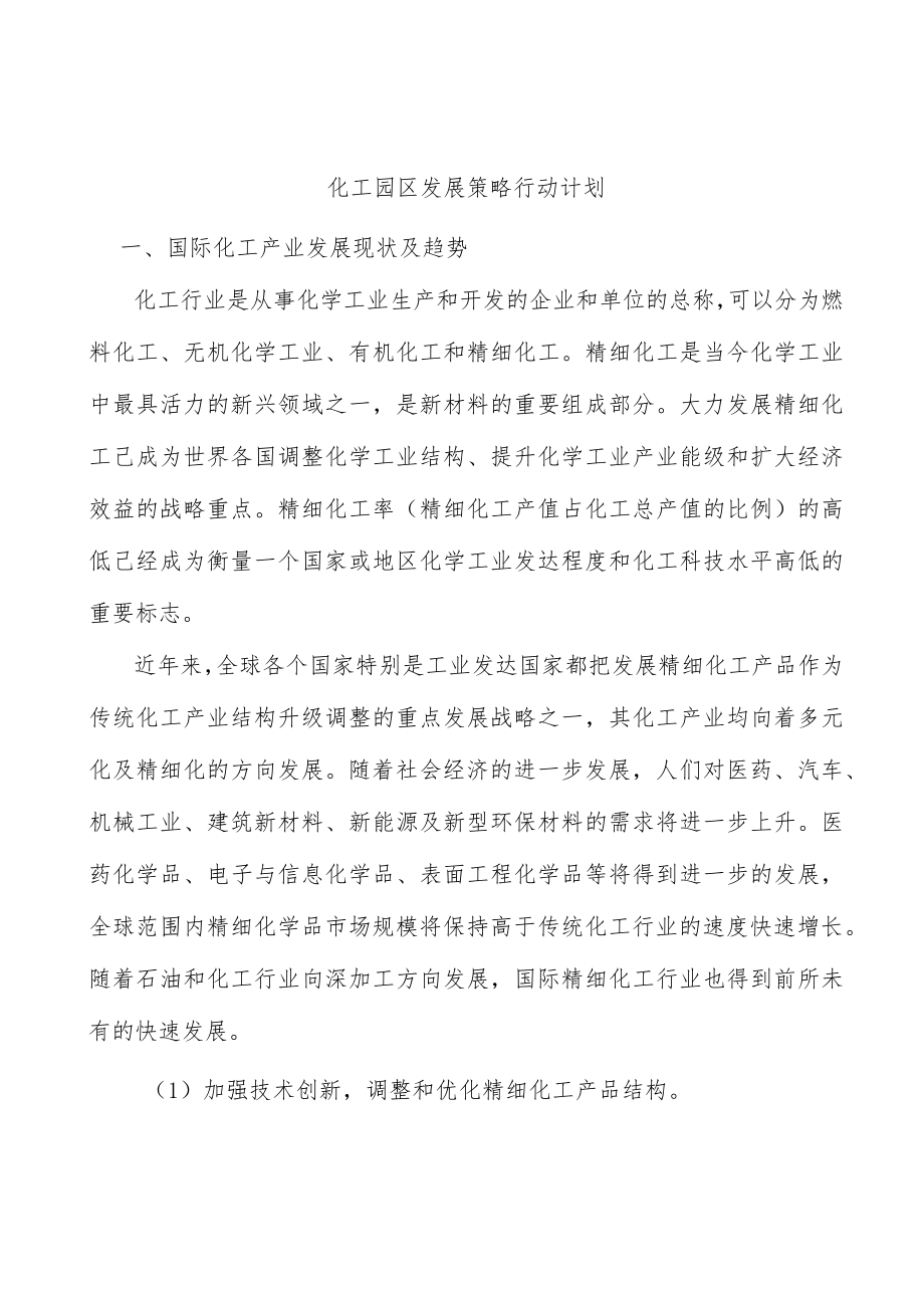 化工园区发展策略行动计划.docx_第1页