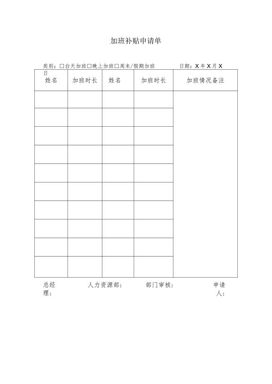 加班补贴申请单.docx_第1页