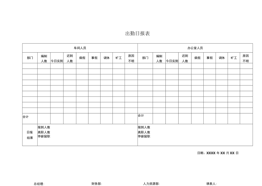 出勤日报表.docx_第1页