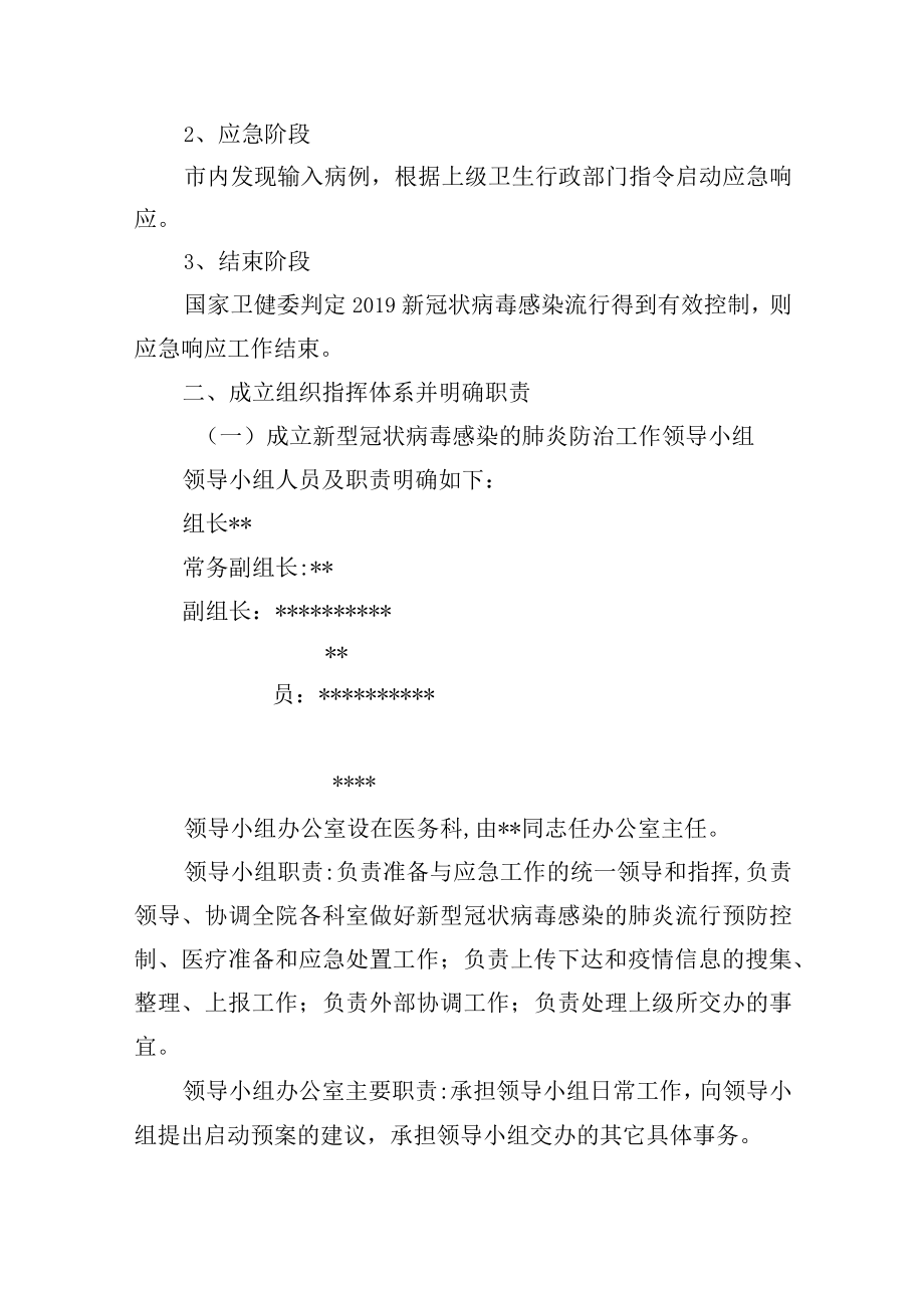 医院新型冠状病毒感染的肺防治工作应急预案.docx_第2页