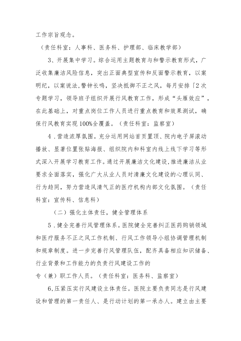 医院廉洁从业行动实施方案.docx_第3页