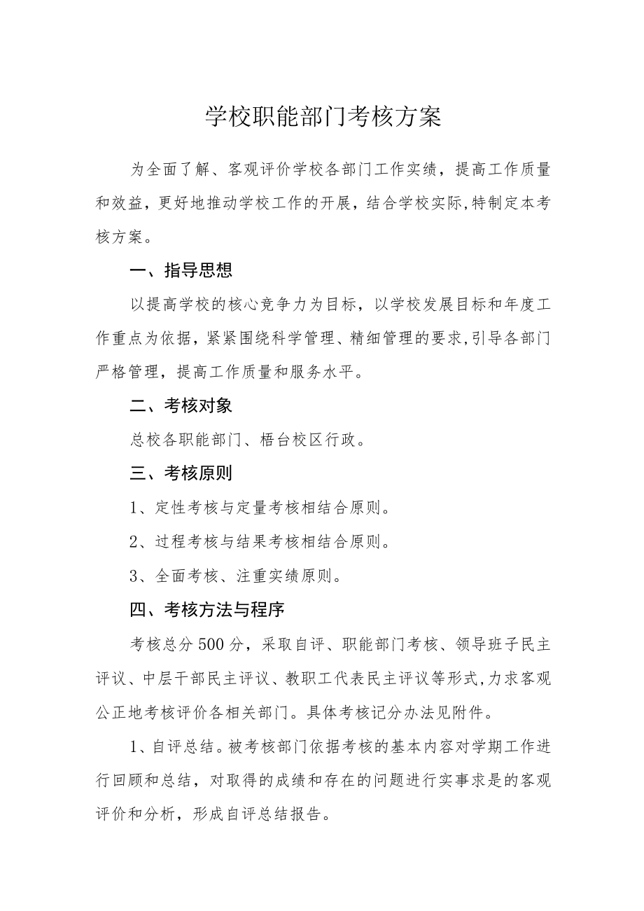 学校职能部门考核方案.docx_第1页