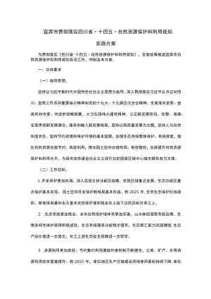 宜宾市贯彻落实四川省“十四五”自然资源保护和利用规划实施方案.docx