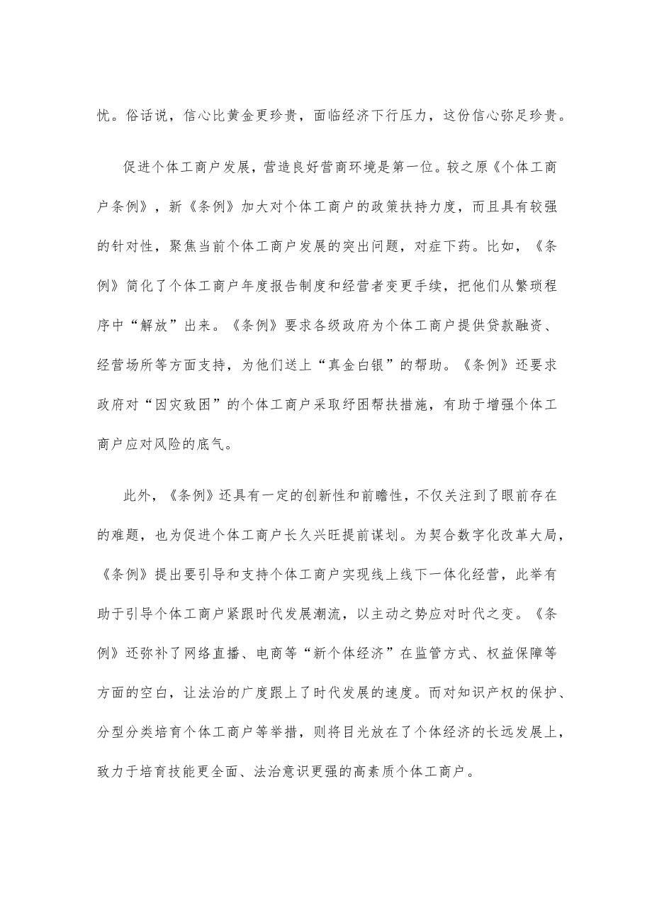 学习贯彻《促进个体工商户发展条例》心得体会.docx_第2页