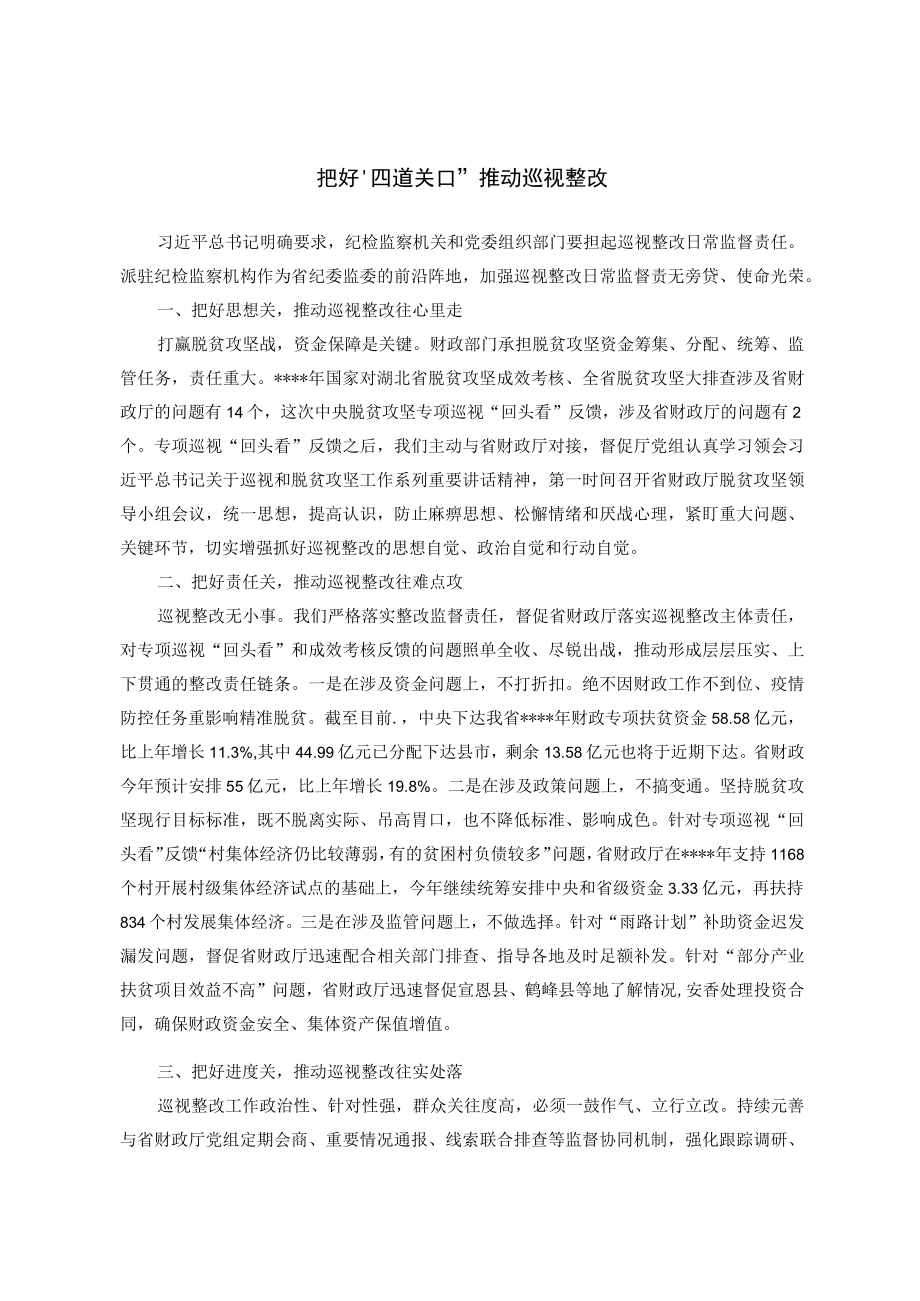 把好“四道关口” 推动巡视整改.docx_第1页