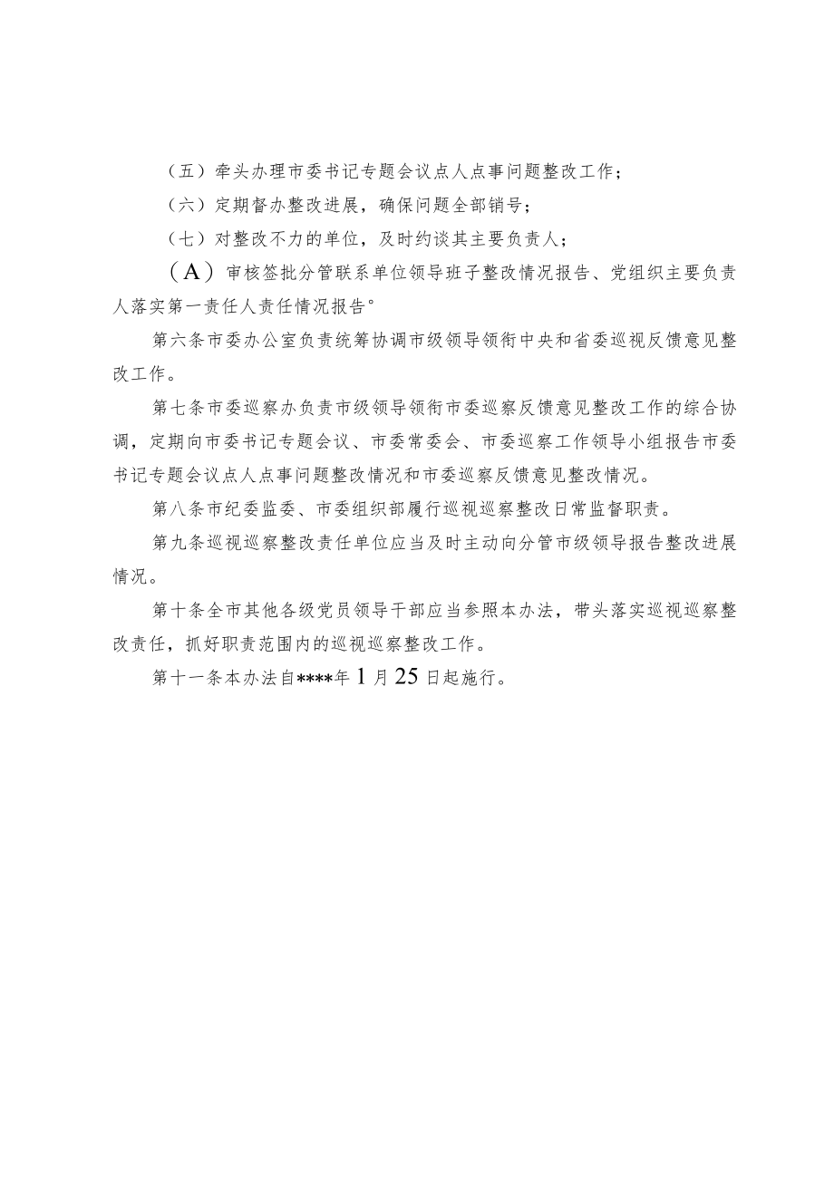 市级领导领衔巡视巡察整改工作实施办法（试行）.docx_第2页